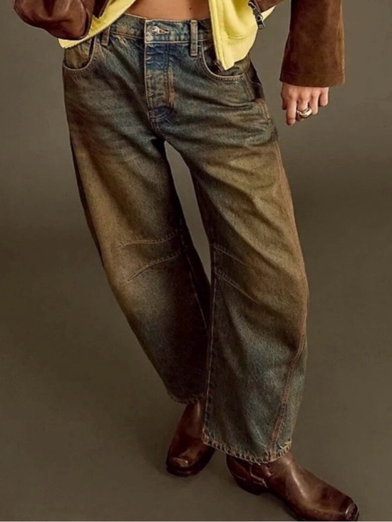We The Free Denim - WE THE FREE mid rise barrel jeans. Lost in the Desert. NWT.